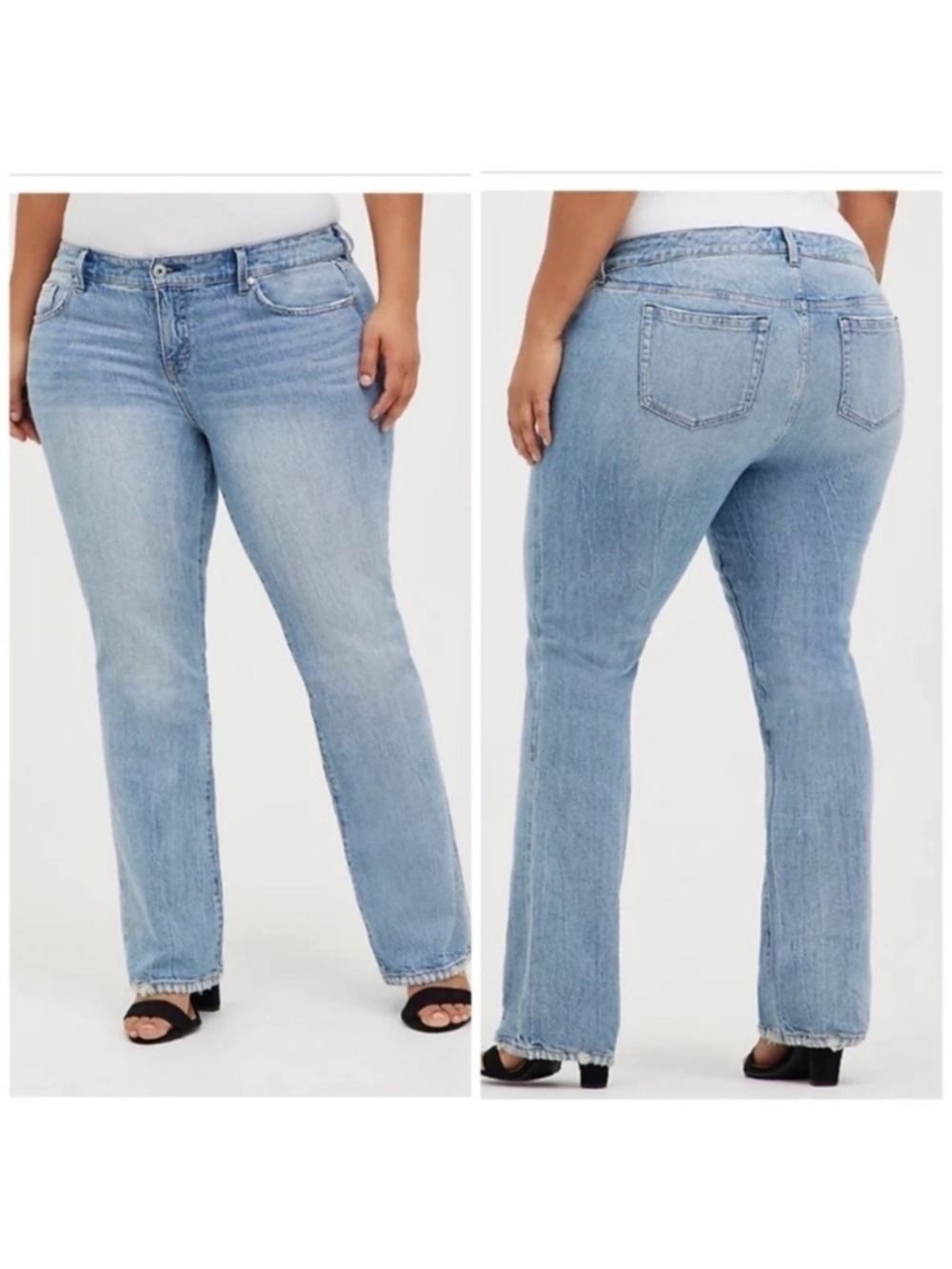 Torrid Slim Boot Classic Denim Mid Rise Jeans in Blue Short Inseam